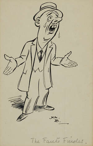 
	
		Henry Mayo Bateman,
		British 1887-1970-
		 
		The Fault Finder;
		 
		pen and ink...