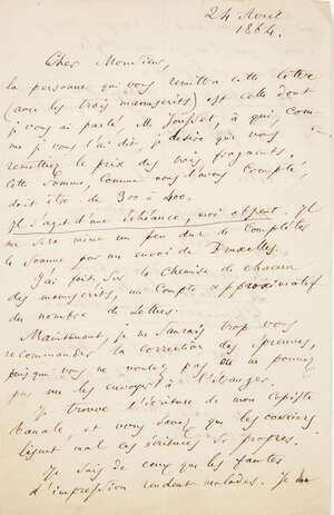 
	
		Baudelaire(Charles) 2pp., a revealing ALS, to his publisher Marcelin,  re publication of...