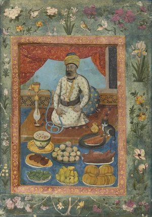 A detached album folio : a portrait of Karim Khan Zand, Qajar Iran or earlier, first half 19th...