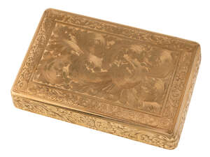 
	
		An 18ct gold cigarette case, of rectangular box design with foliate engraved decoration,...