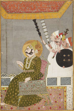 
	
		Portrait of Sri Vijay Singhi, Jodhpur, North India, circa 1770, opaque pigment heightened...