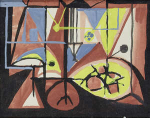 
	
		Henry Cliffe, 
		British 1919-1983- 
		Abstract composition; 
		watercolour,...