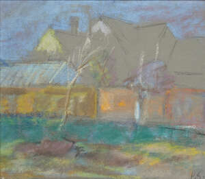 
	
		Peggy Somerville, 
		British 1918-1975- 
		
		Farm Buildings, Middleton;
		 
		