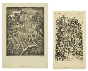 
	
		Nikos Hadjikyriakos-Ghikas, 
		Greek 1906-1994-
		 
		Rocks and Evening, 1976;
		 
		two...