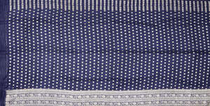 
	
		Two gilt-metal thread embroidered saris, India, early 20th century, the first blue with...