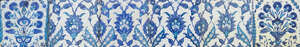
	
		A panel of six blue and white Iznik tiles, Ottoman Turkey, late 16th/early17th century,...