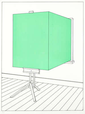 
	
		Patrick Hughes,
		British b.1939-
		&nbsp;
		Leaf Art, 1974;
		&nbsp;
		screenprint in colours on...