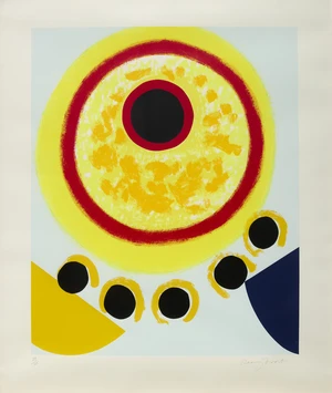 Sir Terry Frost RA,&nbsp;British 1915-2003,&nbsp;Five Black Moons [Kemp 190], 1999;&nbsp;screenprint in colours on...