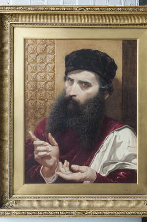 
	
		William Cave Thomas, 
		British 1820-1906- 
		 
		The Argument;
		 
		pencil and...