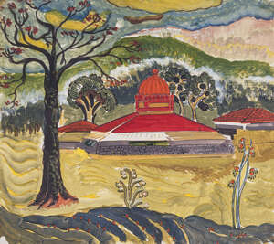 
	
		Shankar B. Palsikar, 1917-1984, Vajreshwari, gouache on card, signed to reverse "S.B....