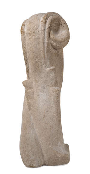 
	
		Joseph Csaky, 
		Hungarian 1888-1971 - 
		 
		Figure; 
		 
		sandstone, H47.5 x W15 x...