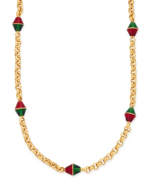 An Italian chain and bead link necklace,&nbsp;the long belcher-link necklace with conjoined double...