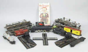 
	
		A quantity of O gauge model railway items, to include an American locomotive bearing the...