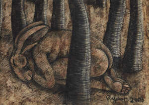
	
		Sophie Ryder,
		British b. 1963-
		 
		Sleeping Lady-Hare in a Forest, 2004;
		 
		