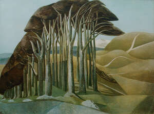
	
		After Paul Nash, 
		British 1889-1946- 
		 
		Wood on the Downs;
		 
		reproduction...