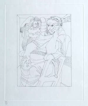 
	
		Michael Ayrton, 
		 
		British 19211975- 
		 
		Untitled (Man and 3 Women);
		 
		