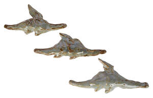 
	
		Barry Flanagan OBE RA, 
		Welsh 1941-2009- 
		Flying Nessies, 1976; 
		
		glazed ceramic,...