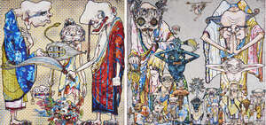 
	
		Takashi Murakami, 
		Japanese b.1962- 
		 
		Clairvoyance and 4 Arhats One With Four...