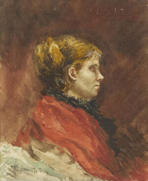 
	
		Zacharie Astruc, 
		French 1833-1907- 
		Profile of Louise L. Tham; 
		 
		