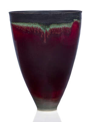 
	
		Eddie Curtis (1953-), a tall porcelain vase 
		c.2000, applied seal to base 
		A tall...
