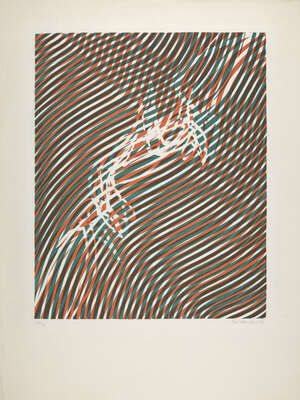 
	
		Stanley William Hayter CBE,
		British 1901-1988- 
		 
		Interference [Black & Moorhead...