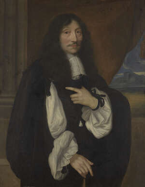 
	
		Follower of Sébastien Bourdon, 
		French 1616-1671- 
		Portrait of a gentleman,...