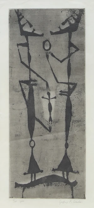 Geoffrey Clarke RA,&nbsp;British 1924-2014,&nbsp;Untitled, 1950;&nbsp;etching and aquatint on wove,&nbsp;signed, dated...