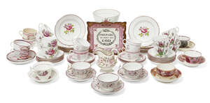 
	
		A selection of pink lustre wares, early 19th century and later, to include: a Victorian...