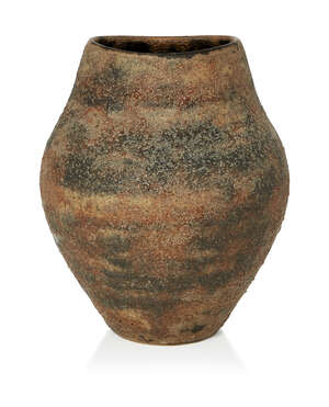 
	
		Chris Carter (British 1945-), a volcanic glazed vase 
		c.1990, partially obscured seal...