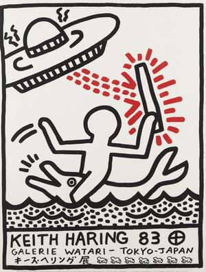 
	
		Keith Haring,
		American 1958-1990
		 
		Galerie Watari Poster, 1983;
		 
		screenprint...