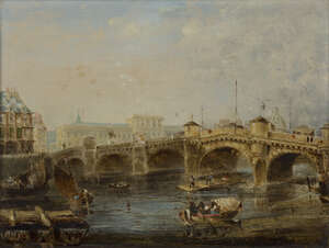 
	
		British School, 
		 
		early-mid 19th century- 
		 
		View of the Pont Neuf, Paris;...