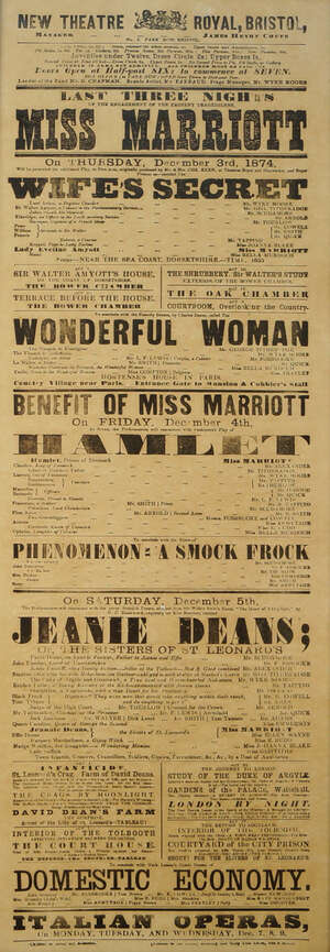 
	
		A collection of posters for the Old Theatre Royal and the New Theatre Royal, Bristol, for...