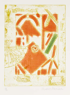
	
		Dame Elizabeth Blackadder DBE RA RSA, 
		Scottish b.1931- 
		 
		Indian Still Life, 1987;...