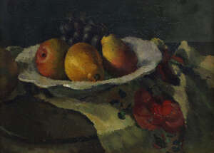 
	
		Dorothy Hepworth, 
		British 1894-1978-
		 
		Still Life with Pears and Grapes, c....