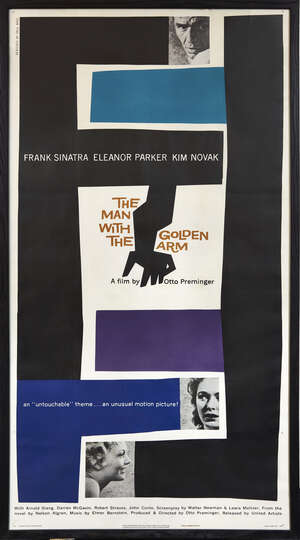 
	
		The Man With The Golden Arm 1955, a film poster, framed and glazed, the poster 201 x...