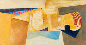 
	
		Bridget Leaman, 
		British b.1948 - 
		 
		Housel Bay, 1993; 
		 
		oil and gesso on...
