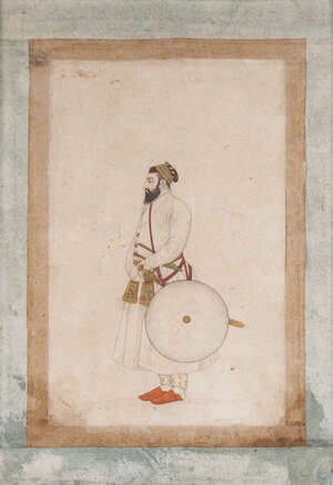 
	
		A portrait of a Mughal nobleman, North India, early 18th century, pencil and opaque...