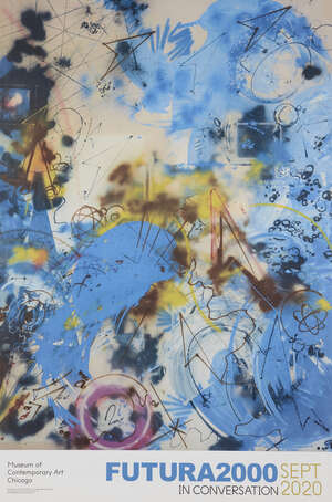 
	
		Futura 2000, 
		American b.1955- 
		 
		Sports In Space with Air Force Blue, 2020;...