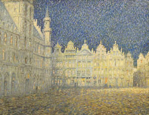 
	
		Jos Pauwels, Belgian 1918-1976- Grand Place, Brussels; oil on canvas, signed, 61x80.6cm...