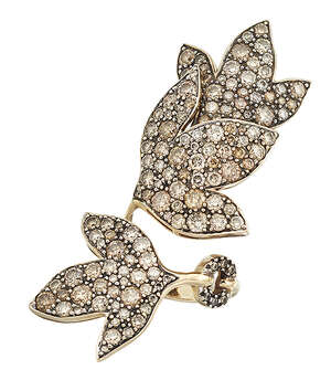 
	
		A diamond 'Hera' leaf ring, by H. Stern, of triple leaf design, with pave-set...