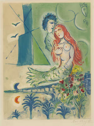 
	
		After Marc Chagall,
		Russian/French 1887-1985-
		 
		Sirène au Poète [Sorlier 27],...
