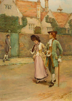 
	
		Attributed to William Stewart,
		British b.1886 exh. 1912-1925- 
		 
		Elegant couple...