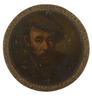 
	
		Flemish School, 
		late 17th century- 
		 
		Portrait of a man, head and shoulders in...