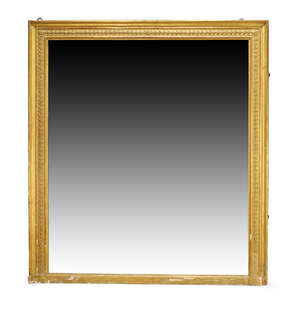
	
		A gilt gesso overmantle mirror, late 19th/early 20th century, of rectangular form with...