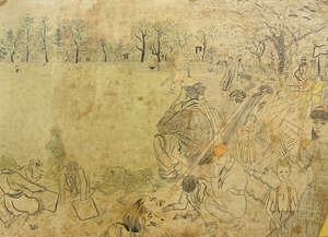 
	
		Anthony Gross CBE RE, British 1905-1984- "The Cricket Match", 1950; lithograph printed in...
