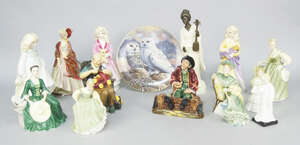 A Royal Doulton figure of The Paisley Shawl HN1392, signed in paint to the base, Potted by Doulton and Co., printed marks, 22cm high, together with other Royal