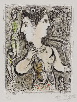 
	
		Marc Chagall,
		Russian/French 1887-1985-
		 
		Double Visage [Mourlot 925],...