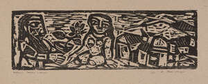 
	
		Badri Narayan, (Indian, 1929-2013), Homage To Woman, woodcut on paper, 12/50, signed to...