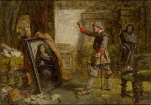 
	
		Follower of Jean-Louis Ernest Meissonier, 
		French 1815-1891- 
		 
		Cavalier...