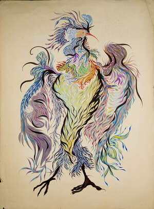 
	
		Watercolour on paper, manner of Jean Lurçat 
		20th Century, un signed
		Colourfully...